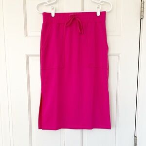 Unbranded Knee-Length Pencil Skirt pink size M with elastic waist and pockets